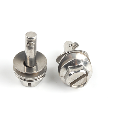 工業(yè)熊304不銹鋼定制一字槽六角法蘭尾部打孔帶銷(xiāo)螺栓定制D193